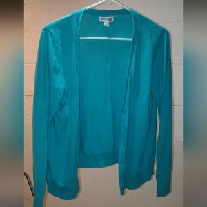 St. John's Bay Women's Teal Cardigan Sweater